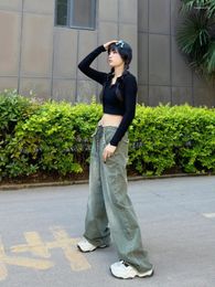 Women's Jeans Women Green Y2k Baggy Harajuku 90s Aesthetic Denim Trousers Oversize 2000s Style Jean Pants Vintage Trashy Clothes