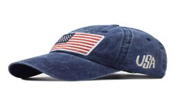 Explosion models washed to make old letters baseball cap wild trendy men and women American flag cotton hat9071942