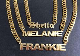 Whip Chain Necklace Old English Ladi stainls steel Necklace customised name necklace21538526614