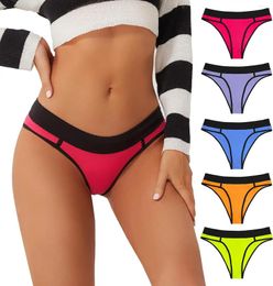 Women's Panties Yiailing Pack Of 5 Cotton Briefs Underwear Women Breathable Soft Comfortable Elastic Waist S-XL T