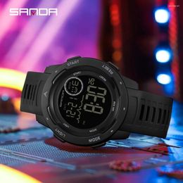 Wristwatches Sanda 2125 Single Display Core Nightlight Waterproof Creative Personalised Men's And Women's Watch