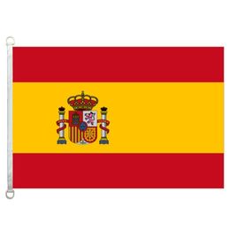 Spain Flag Banner 3X5FT90x150cm 100 Polyester 110gsm Warp Knitted Fabric Outdoor Flag4080177