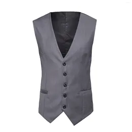 Men's Tank Tops Suit Vest V Neck Silm Fit Solid Formal Waist Coat Lightweight For Wedding Prom Business Work