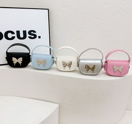 Summer children princess handbag fashion girls crossbody square bags mini baby bowknot bag