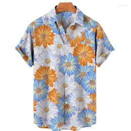 Men's Casual Shirts Hawaiian Style Short Sleeve Shirt Summer Fashion Brand Little Daisy Print And Women's Loose Beach Couple