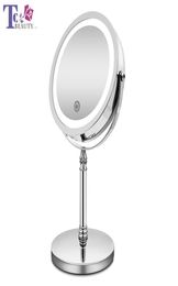 Makeup Mirror with Lights 10X Magnification Double Sided Vanity Mirror USB Charging Touch Dimming Bath Mirrors Christmas Gift T2001979301