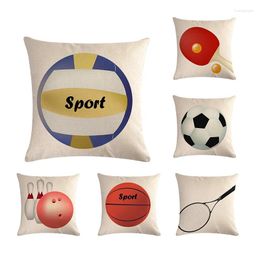Pillow Sports Equipment Cover Tennis Racket Basketball Bowling Home Decor S Decorative Throw Pillowcase ZY621