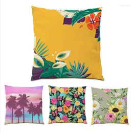 Pillow Vintage Sofa Decorative Cases Flowers Covers 45x45 Ornamental Art Trees Living Room Ultra Soft Velvet Home E0752