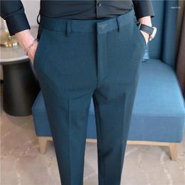 Men's Suits High-end Embroidered Slim Fit Suit Pants Small Foot Elastic Casual