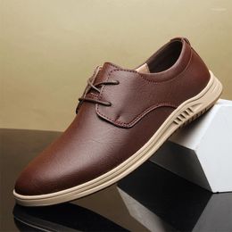 Casual Shoes Genuine Leather Fashion Men Wedding Vintage Male Footwear Oxfords Classic Business Formal