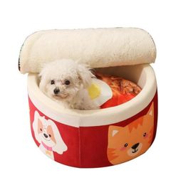 Cat Beds Furniture Pet Products For Winter Tent Funny Noodles Small Dog Bed House Sleeping Bag Cushion Cats Plush Accessories4678831