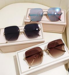 MS New Women Sunglasses Rimless UV400 Brand Designer High Quality Gradient Sun Glasses Female With Box5758820