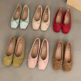 Red Women Flat Shoes Fashion Shallow Round Toe Ladies Elegant Ballerinas Soft Solse Outdoor Dress Mary Jane Shoes 240424