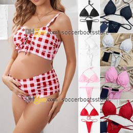 Stilista di moda maternità da bagno costume da bagno classics lettere badge bikini set topini top yown girl boy spiaggia casual sexy lace-up costume da bagno indossa abiti da spiaggia