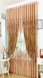 1 pcs Window Curtain Luxurious Upscale Jacquard Yarn Curtains Peony Pattern Voile Door Window Curtains Living Room Bedroom Decor 29881469