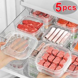 Storage Bottles 5/1PCS Mini Fridge Box Transparent Refrigerator Freeze Food Vegetable Fresh-Keeping Organiser Kitchen