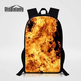Backpack Dispalang 16 Inch School Bags For Elementary Students Cool Fire Blaze Design Male Daily Daypacks Children Bagpacks Pack