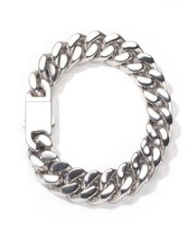 Gold Cuban Link Chain Bracelet Fashion Stainless Steel Hip Hop Jewelry Mens Silver Bracelets7847360