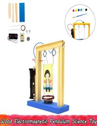 Wood Electromagnetic Pendulum Experiment Science Toys DIY Assembling Educational Toys for Children Improve Brain Ability Gifts2293941
