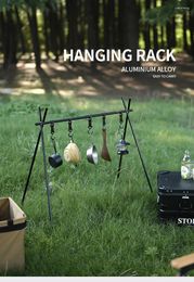 Hangers Qualitior Manufacturers Direct Outdoor Folding Tripod Portable Shelf Hook Rack Camping Tableware Storage And Finishing Hanger