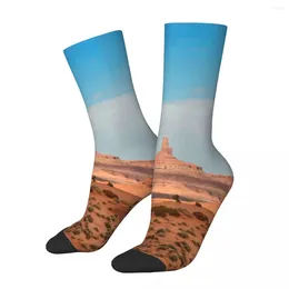 Women Socks Calm Desert Stockings Men Blue Sky Print Medium Soft Winter Cycling Non Slip Graphic Birthday Gift