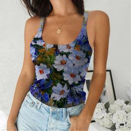Women's Tanks Top Camis Rose Florals Flowers Printed Summer Beach Sexy Vest Sleeveless Casual Vacation Streetwear Womens Clothing