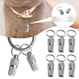 Dog Tag 6pcs Pet ID Address Collar Pendant Cat Storage Tube Anti Lost Label Mini Necklace Pendants For Puppy