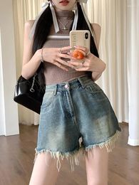 Women's Shorts S-XL Mini Denim Short High Waist Female Casual Summer Ladies Tassel Vintage Blue Jeans For Womens(L60032