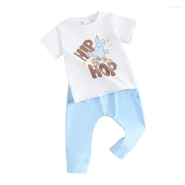 Clothing Sets Summer Easter Toddler Baby Boy Outfits Short Sleeve Print T-Shirt Pocket Pants Casual Clothes