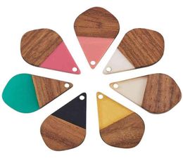 50pcs Resin Wood Charms Charming Drop Wooden Pendants in Bulk for Earrings Necklace Jewellery Making Findings8988823