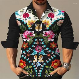 Men's Dress Shirts 2024 Long Sleeve Button Shirt Fashion Luxury Designer Design Apparel Music Flower HD Pattern Soft And Comfortable