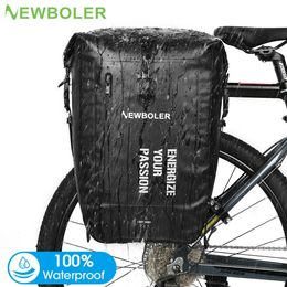 BOLER 100%WaterproofBike Bag 27L Travel Cycling Basket Bicycle Rear Rack Tail Seat Trunk Panniers 240416