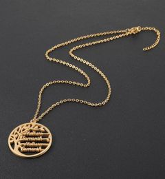 Personalised Tree Of Life Custom Name Necklace Stainless Steel Golden Family Tree Women Letter Necklace Jewellery Couple Gifts2696525255064