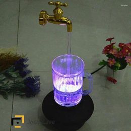 Garden Decorations Colour Change Faucet Invisible Flowing Spout Watering Fountain Home Office Floating Tap Yard Art Decoration