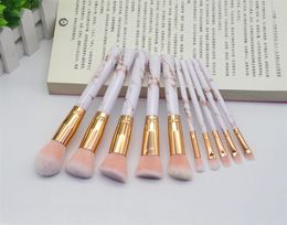 10pcsset Marble Makeup Brushes Blush Powder Eyebrow Eyeliner Highlight Concealer Contour Foundation with opp bag 7996429