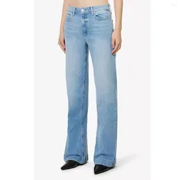 Women's Jeans 2024 Spring And Summer Light Blue High Waist Wide Leg Denim Pants For Women