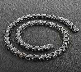 Chains 7524039039 Length Punk Vintage Men Viking Dragon Jewellery Hiphop 316L Stainless Steel 2 Kind Wear Method Chain Neckl6239169