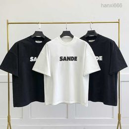High Quality Classic Jil Sander Casual Women Letter Printing Couples t Simple Style Loose Short Oversized