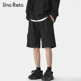 Men's Shorts Una Reta Summer Men 2024 Streetwear Waterproof Hip Hop Zipper Pocket Harajuku Couple Loose