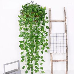 Decorative Flowers Artificial Hanging Plants Fake Fern Plastic Trailing Foliage Leaf Decor UK