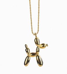 Chains Stainless Steel Gold Balloon Dog Animal Pet Pendant Necklace Jewellery Gift For Men Women3989187