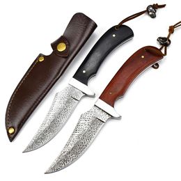 Factory Price Outdoor Survival Knife 8Cr13mov Customizable OEM Fixed Blade Hunting Fishing Hiking Camp With Wood Handle Sheath