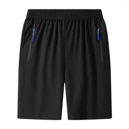 Men's Shorts Quick-drying Men Quick Dry Gym With Zipper Pockets Liner For Running Training Summer Casual Elastic Waist