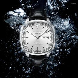 Wristwatches GUANQIN 2024 Mechanical Watch For Man 316L Precision Steel Week Display Waterproof Luminous Mens Reloj Para Hombre