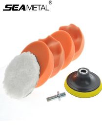 Car Polishing Wash Brush Set Sponge Waxing Washing Cosmetic Buffing Pads Kit Felt Compound Universal Supplies Auto Accessories2387423