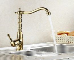 Whole Auswind Antique Brass Gold Faucet Kitchen Swivel Faucets Bathroom Faucet Sink Basin Mixer Tap9637271