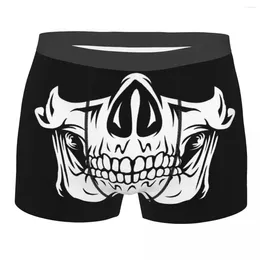 Underpants Male Cool Funny Skeleton Halloween Skull Grin Underwear Boxer Briefs Stretch Shorts Panties