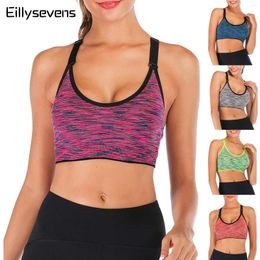 Bras Women'S Racerback Sports Bra Shockproof Quick-Drying Dyed No Steel Ring Yoga Underwear Daily Training Running Fitness