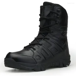 Fitness Shoes Men Tactical Hunting Boots Winter Leather Waterproof Desert Hiking Work Mens Ankle Boot Man Plus Size