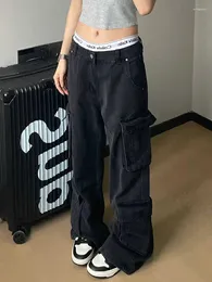 Women's Jeans Women Y2k Japanese Streetwear Baggy Cargo Denim Pants Long Trousers 2000s Aesthetic Jean Kpop Grunge Goth Dark Academia Tide